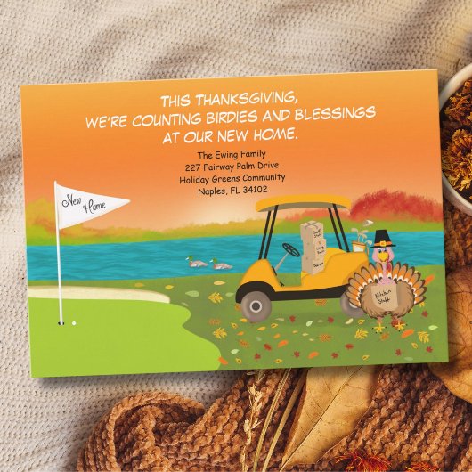 Cartes Pour Fêtes Annuelles Thanksgiving Golf Cart With Moving Boxes 