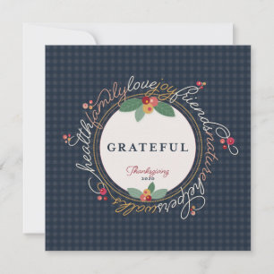 Cartes Pour Fêtes Annuelles Thanksgiving Gratitude Wreath Inspiration personna