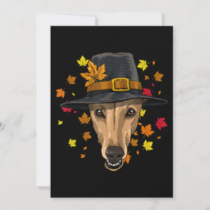 Cartes Pour Fêtes Annuelles Thanksgiving Greyhound Costume pèlerin Hommes Femm