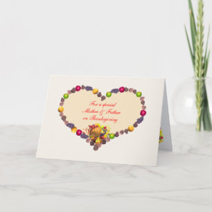 Cartes Pour Fêtes Annuelles Thanksgiving Heart - For Mother and Father