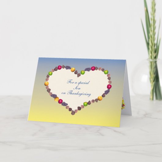 Cartes Pour Fêtes Annuelles Thanksgiving Heart - Pour Son (Devant)