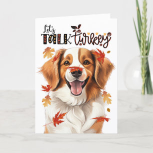 Cartes Pour Fêtes Annuelles Thanksgiving Kooikerhondje Chien Parlons Turquie