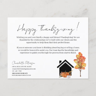 Cartes Pour Fêtes Annuelles Thanksgiving Marketing Immobilier Realer
