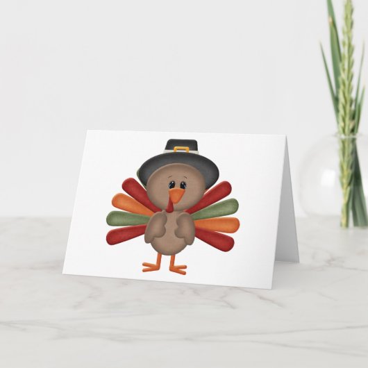 Cartes Pour Fêtes Annuelles Thanksgiving mignon de la Turquie (Devant)