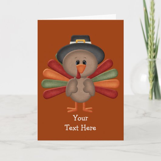 Cartes Pour Fêtes Annuelles Thanksgiving mignon Turquie (Devant)