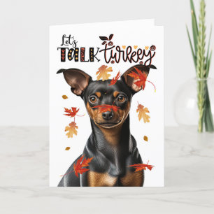 Cartes Pour Fêtes Annuelles Thanksgiving Min Pin Dog Parlons Turquie