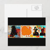 Cartes Pour Fêtes Annuelles Thanksgiving Modern Art Collage (Devant / Derrière)