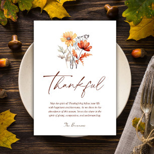 Cartes Pour Fêtes Annuelles Thanksgiving Moderne Élégante Chute de grâce