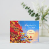 Cartes Pour Fêtes Annuelles Thanksgiving Morning du Canada (Debout devant)