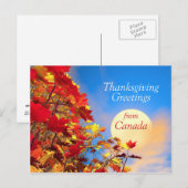 Cartes Pour Fêtes Annuelles Thanksgiving Morning du Canada (Devant / Derrière)