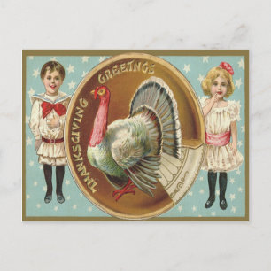 Cartes Pour Fêtes Annuelles Thanksgiving patriotique Turquie enfants étoiles
