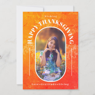 Cartes Pour Fêtes Annuelles Thanksgiving Photo Modern Orange