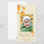 Cartes Pour Fêtes Annuelles THANKSGIVING PHOTOCARD :: feuilles mache 3 (Devant / Derrière)