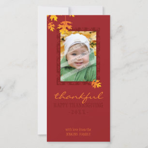 Cartes Pour Fêtes Annuelles THANKSGIVING PHOTOCARD :: Mache feuilles 1