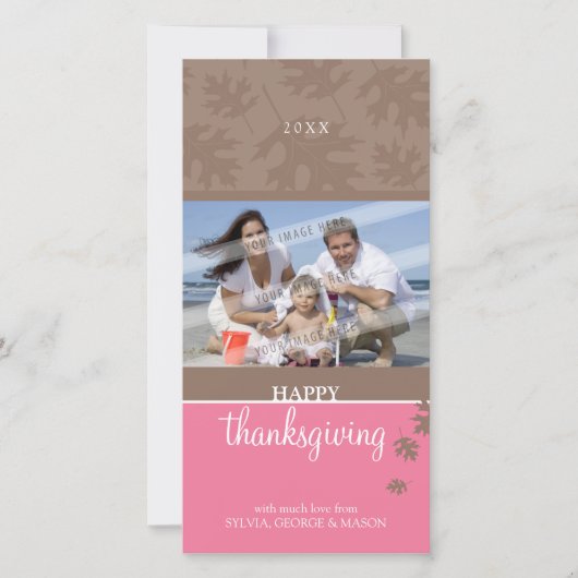 Cartes Pour Fêtes Annuelles THANKSGIVING PHOTOCARD :: tomber feuille 3 (Devant)