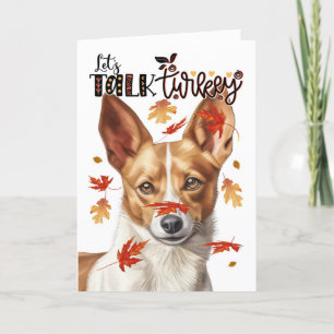 Cartes Pour Fêtes Annuelles Thanksgiving Podengo Dog Parlons Turquie