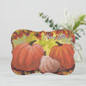 Cartes Pour Fêtes Annuelles Thanksgiving Pumpkins #2 Fall Autumn Leaves (Debout devant)