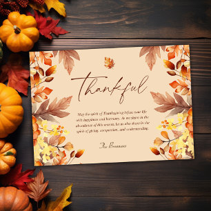 Cartes Pour Fêtes Annuelles Thanksgiving Rustic Automne Feuilles Merci
