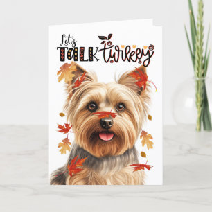 Cartes Pour Fêtes Annuelles Thanksgiving Silky Terrier Parlons Turquie