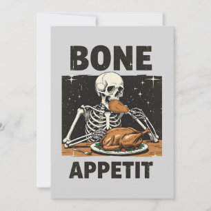 Cartes Pour Fêtes Annuelles Thanksgiving Skeleton Bone Appetit