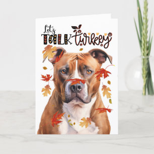 Cartes Pour Fêtes Annuelles Thanksgiving Tan Pitbull Dog Parlons Turquie