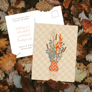 Cartes Pour Fêtes Annuelles Thanksgiving "Thanksgiving" arrangement feuille d'