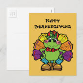 Cartes Pour Fêtes Annuelles Thanksgiving Turkey Frog (Devant / Derrière)