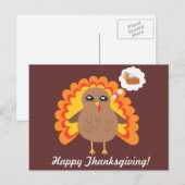 Cartes Pour Fêtes Annuelles Thanksgiving Turquie (Devant / Derrière)