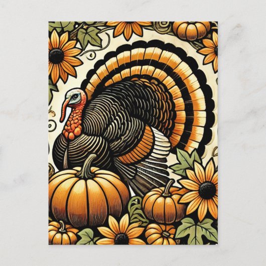 Cartes Pour Fêtes Annuelles Thanksgiving Turquie (Devant)