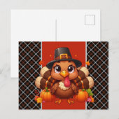 Cartes Pour Fêtes Annuelles Thanksgiving Turquie (Devant / Derrière)