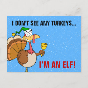 Cartes Pour Fêtes Annuelles Thanksgiving Turquie Drôle déguisement pour Noël