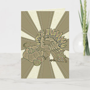 Cartes Pour Fêtes Annuelles Thanksgiving Turquie sculpté -