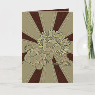 Cartes Pour Fêtes Annuelles Thanksgiving Turquie sculpté -