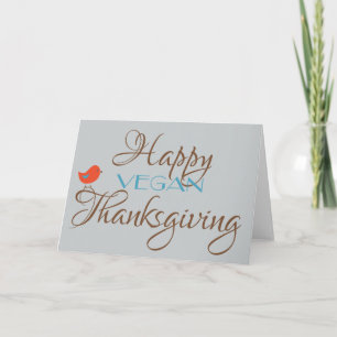 Cartes Pour Fêtes Annuelles Thanksgiving végétalien heureux