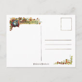 Cartes Pour Fêtes Annuelles Thanksgiving Verse et Harvest Fruit (Dos)