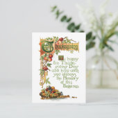 Cartes Pour Fêtes Annuelles Thanksgiving Verse et Harvest Fruit (Debout devant)