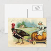 Cartes Pour Fêtes Annuelles Thanksgiving vintage (Devant / Derrière)
