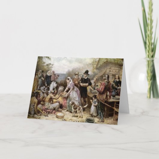 Cartes Pour Fêtes Annuelles Thanksgiving Vintage (Devant)
