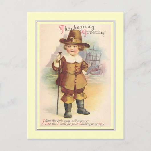 Cartes Pour Fêtes Annuelles Thanksgiving vintage (Devant)