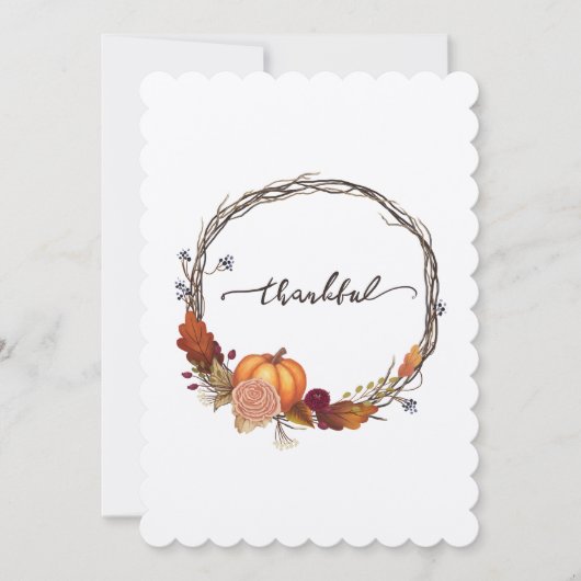 Cartes Pour Fêtes Annuelles Thanksgiving Wreath (Devant)