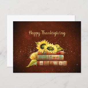 Cartes Pour Fêtes Annuelles Thanksgiving Yellow Sunflowers Livres Entreprise