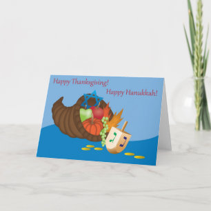 Cartes Pour Fêtes Annuelles Thanksgivukkah Card (Thanksgiving and Hanukkah) 4