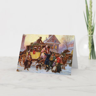 Cartes Pour Fêtes Annuelles The Christmas Coach, Classic art Christmas