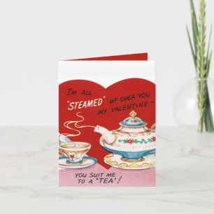 Cartes Pour Fêtes Annuelles thé de la Saint-Valentin rétro vintage ajouter sen