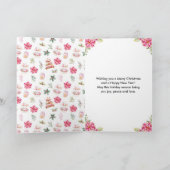 Cartes Pour Fêtes Annuelles Thé de Noël rose Joyeux Noël (Intérieur)