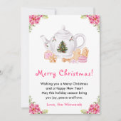 Cartes Pour Fêtes Annuelles Thé de Noël rose Joyeux Noël (Devant)