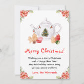 Cartes Pour Fêtes Annuelles Thé de Noël Rouge Joyeux Noël (Devant)