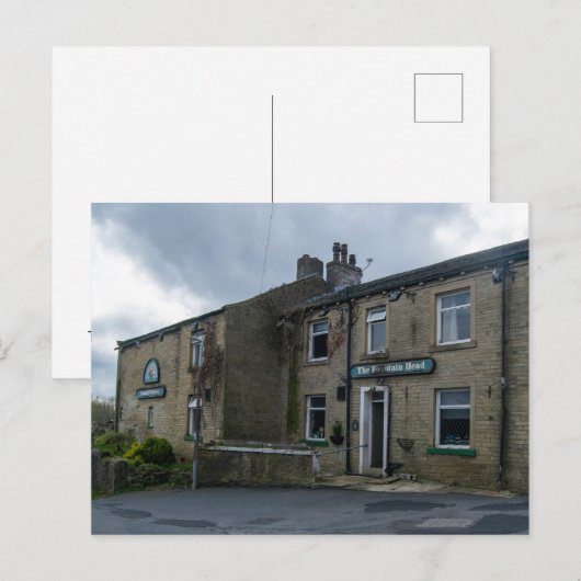 Cartes Pour Fêtes Annuelles The Fountain Head Inn, Halifax (Devant / Derrière)