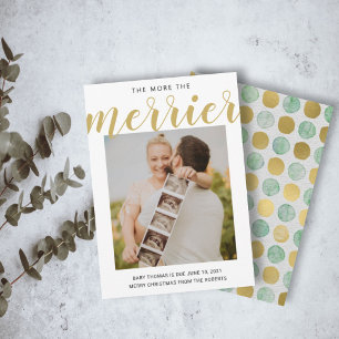 Cartes Pour Fêtes Annuelles the more the merrier christmas baby announcement