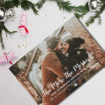 Cartes Pour Fêtes Annuelles The More The Merrier Pregnancy<br><div class="desc">The more the merrier minimalist photo Christmas pregnancy announcement. Photo matriplate via Pixabay licensed under CC0 and must be replaced with your own photo</div>